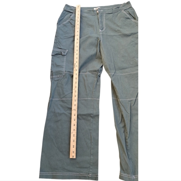 Y2K Style Wide Leg Cargo High Waist Women's Green Elastic Waist Pants Sz XL - Picture 7 of 9